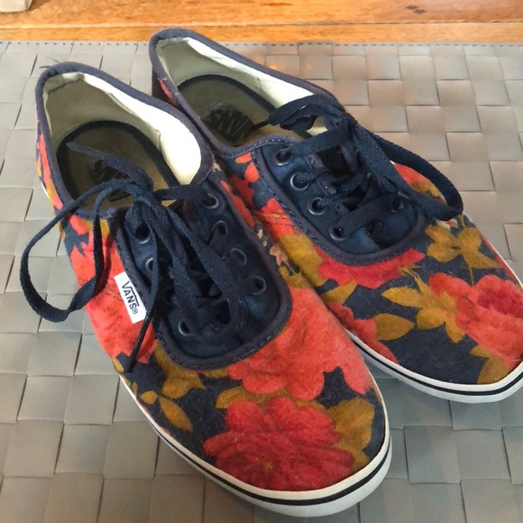red vans with flowers